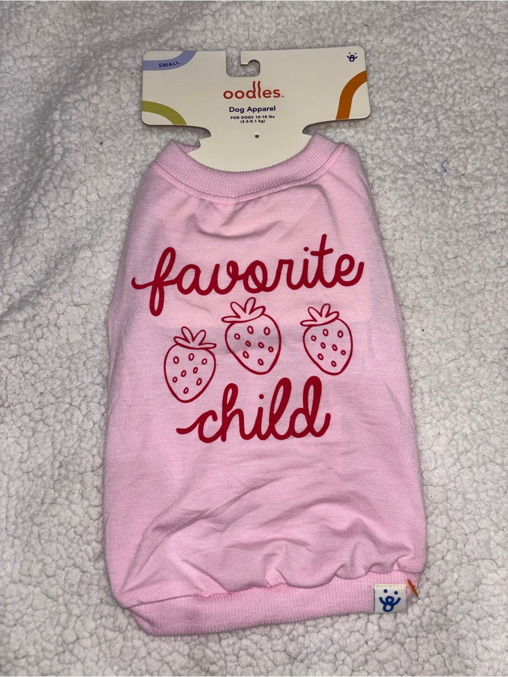 Pink "Favorite Child" Dog Outfit Size Small